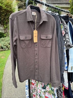 Faherty Brown legend sweater shirt NWT